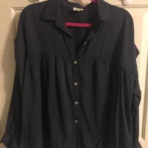 Anthropologie dRA Navy Blue Top